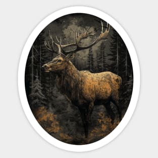 Elk Wildlife Nature Vintage Sticker